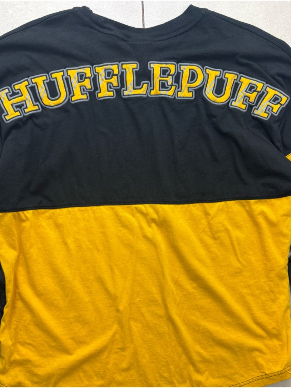Harry Potter Hufflepuff & Slytherin Crewneck Tee Set - Black with Yellow & Green - Picture 9 of 10